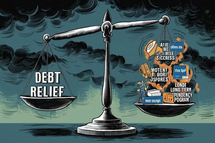 What is the downside to debt relief?